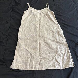 Like New Not Perfect Linen Langley Midi Slip Dress - Size S, Natural